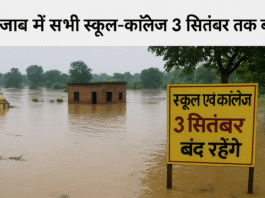 भारी बारिश और बढ़ते जलस्तर के कारण पंजाब के स्कूल और कॉलेज 3 सितंबर तक बंद। प्रशासन राहत और बचाव कार्यों में सक्रिय।