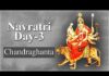 Maa Chandraghanta idol or painting for Navratri day 3.