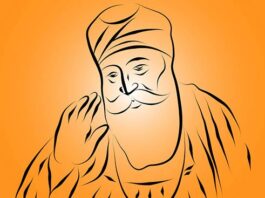 “Guru Nanak Dev Ji Jayanti 2025 – Devotees celebrating Prakash Parv in Gurudwara with lights and langar”