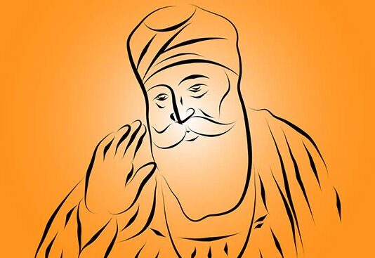 “Guru Nanak Dev Ji Jayanti 2025 – Devotees celebrating Prakash Parv in Gurudwara with lights and langar”