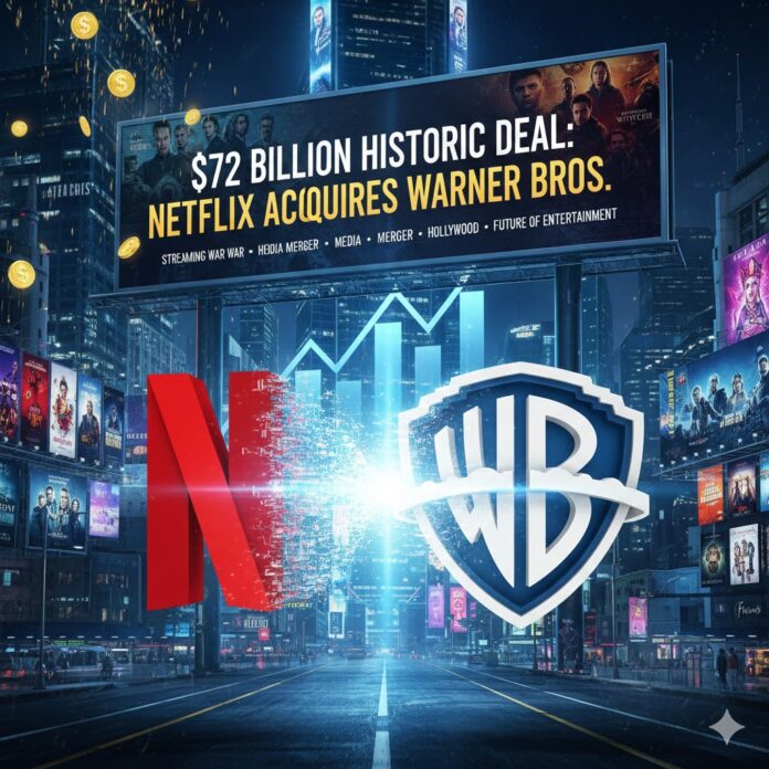 $72 Billion Historic Deal: Netflix Acquires Warner Bros., Dominating the Streaming Market $72 Billion Historic Deal: Netflix Acquires Warner Bros., Dominating the Streaming Market