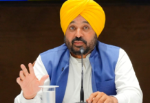 Bhagwant Mann declaring Paddy Schedule 2026 Punjab, Farmers sowing rice in Punjab fields.