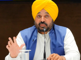 Bhagwant Mann declaring Paddy Schedule 2026 Punjab, Farmers sowing rice in Punjab fields.